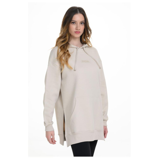 Target Γυναικείο φούτερ Loose Hoodie Side Slits Fleece ''Joyful''